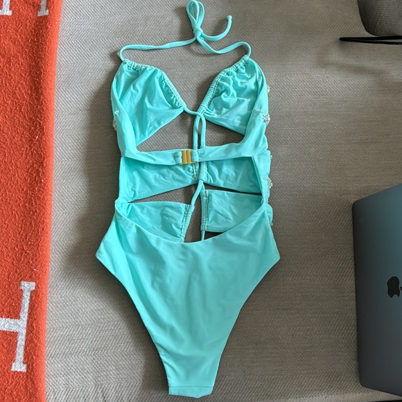 Palmer Luxe Crystal Embroidered Swimsuit - Picture 4 of 6